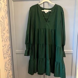 Tuckernuck Pomander Place hunter green crepe Kenzo dress XXXL
